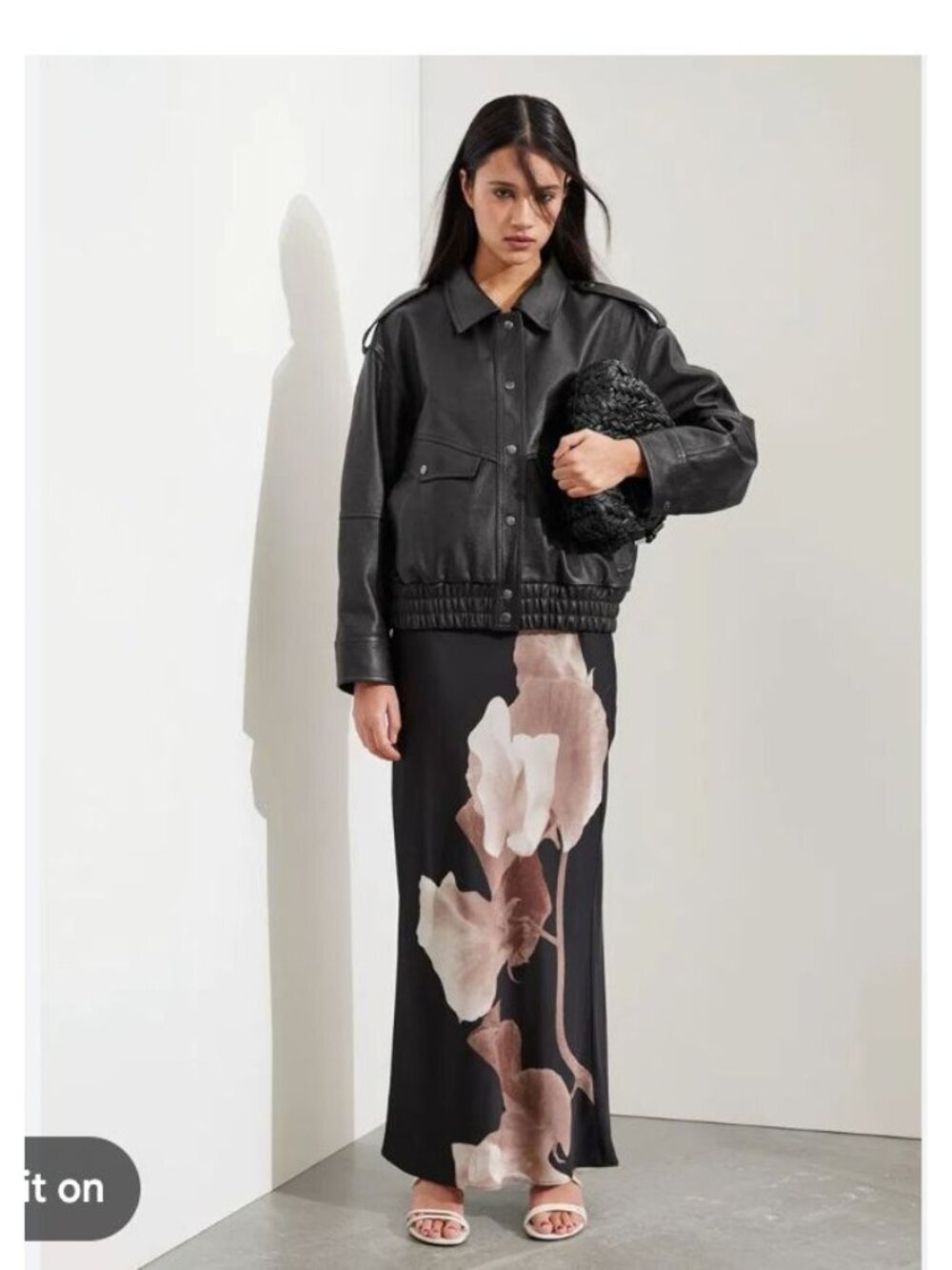 & other stories floral print midi skirt